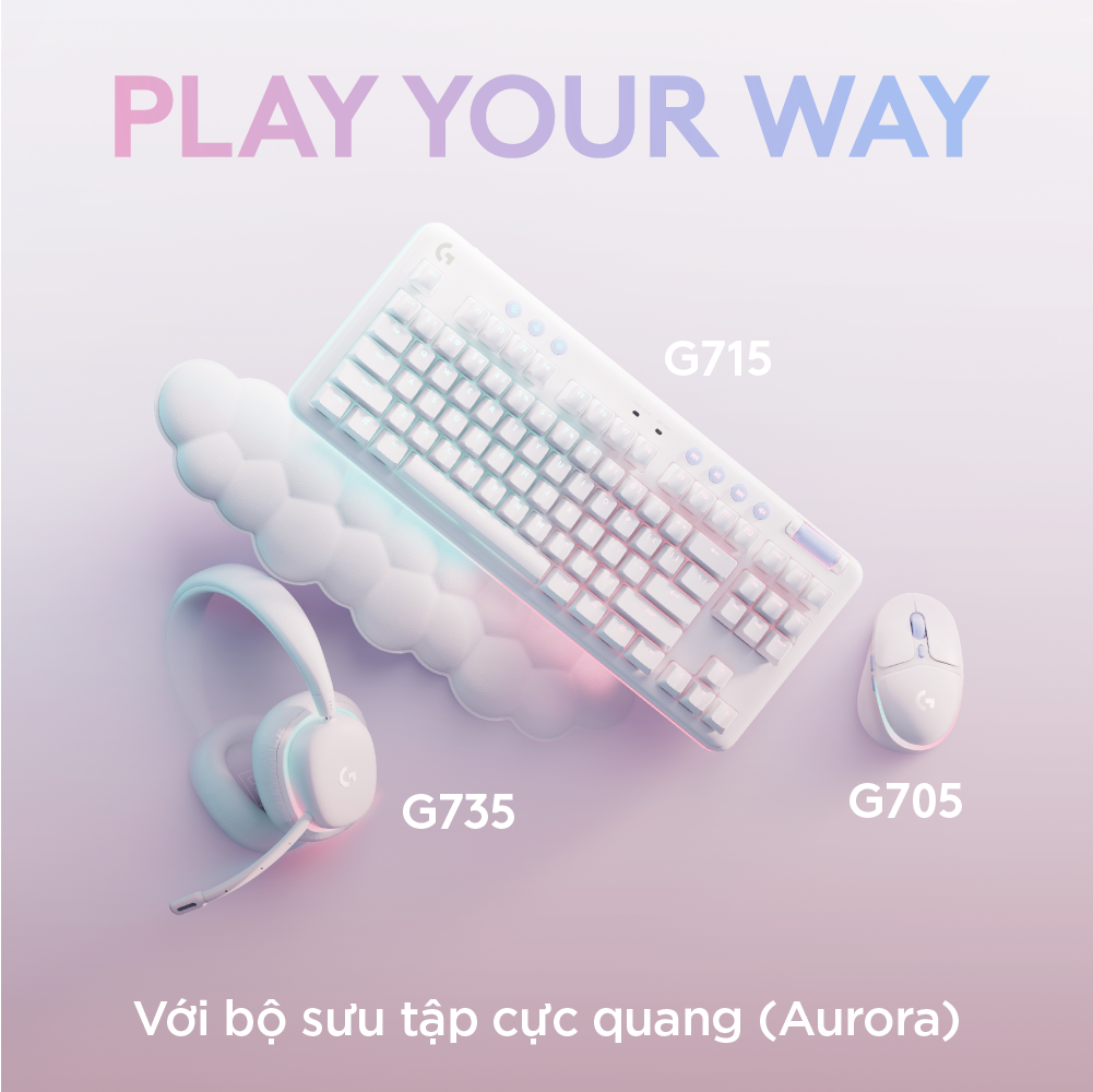 Bàn phím cơ gaming không dây Logitech G715 TKL  - Bluetooth và Lightspeed, RGB, kèm kê tay, 2 loại switch, tương thích PC, Mac, Laptop - Hàng Chính Hãng