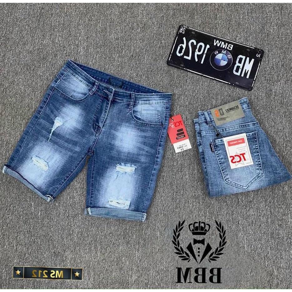Quần short jean nam rách họa tiết cao cấp vải co dãn hàng siêu đẹp hottrend Phuongnamshop20 01y