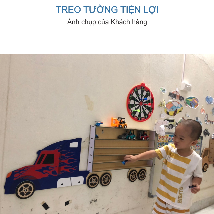 Kệ để xe ô tô đồ chơi cho con trai (Xe container)