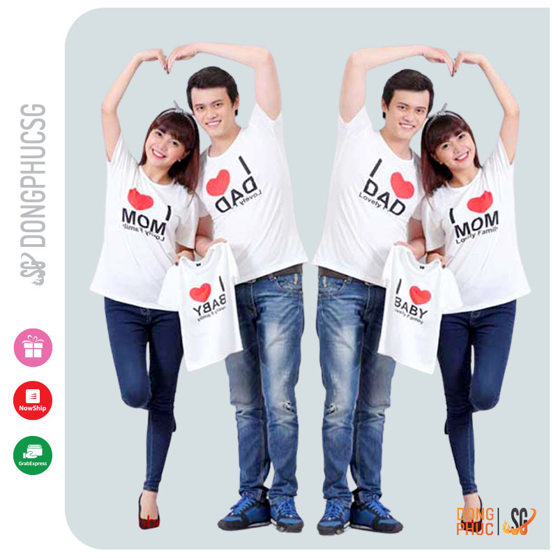 Đồng phục gia đình Áo thun gia đình 3/4/5 người giá rẻ - Màu trắng GD859T | SGSHOP