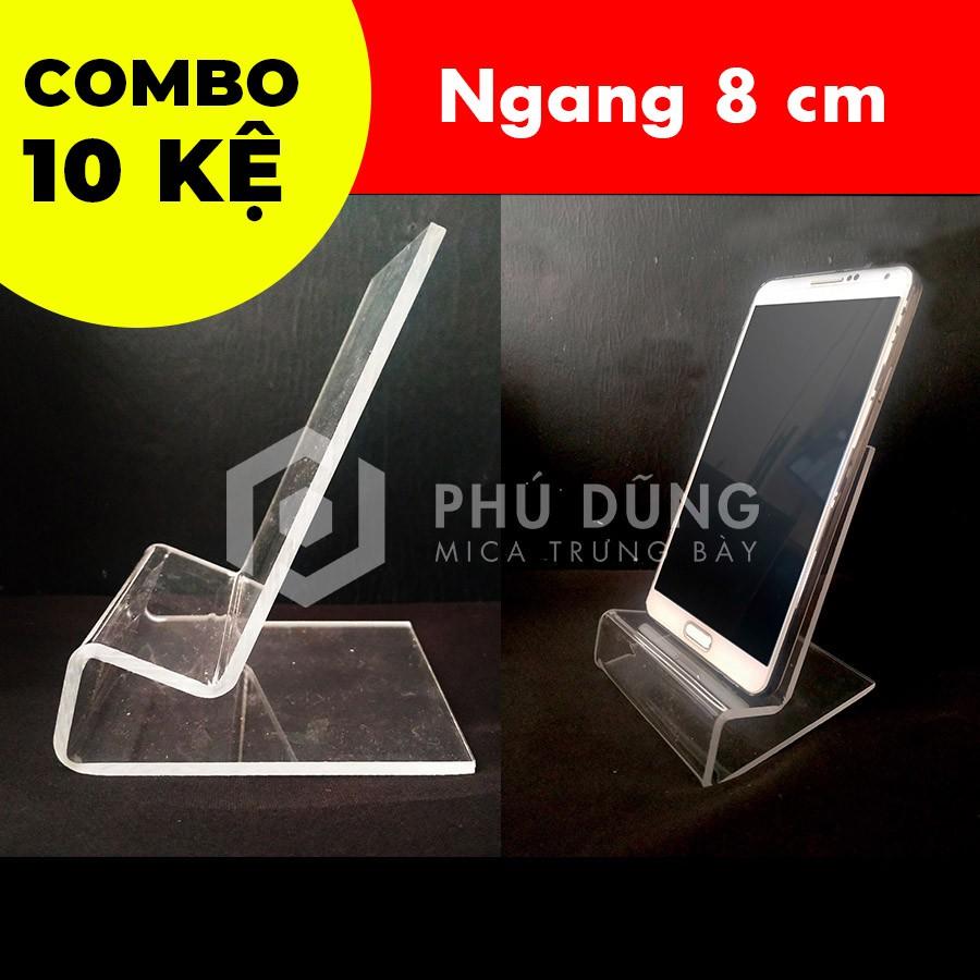 Mica TRONG SUỐT Trưng Bày Điện Thoại (Ngang 8cm)