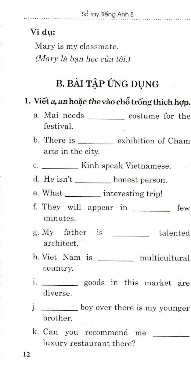 Sổ Tay Tiếng Anh Lớp 8 (Dùng Chung Cho Các Bộ SGK Hiện Hành) _HA