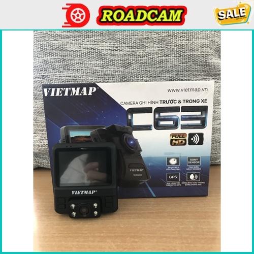 Camera Hành Trình Ô Tô Xe Hơi VIETMAP C63 - Ghi Hình Cùng Lúc Trước Sau Và Trong Xe, BH 12 Tháng