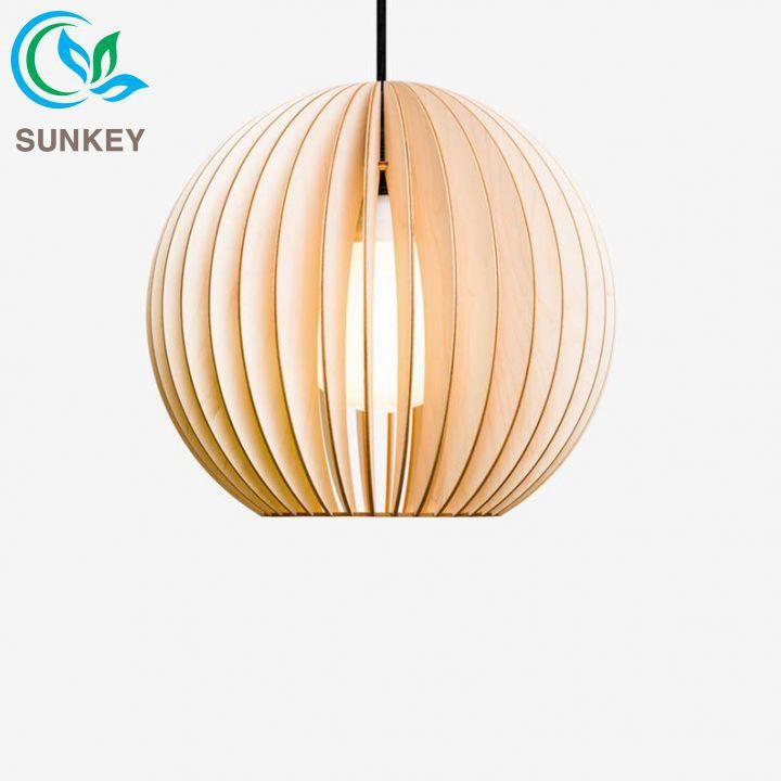 Đèn Gỗ Trang Trí Thả Trần Aion - Đường Kính 30cm - Chất Liệu Gỗ Plywood Cao Cấp - Bảo Hành 1 Năm