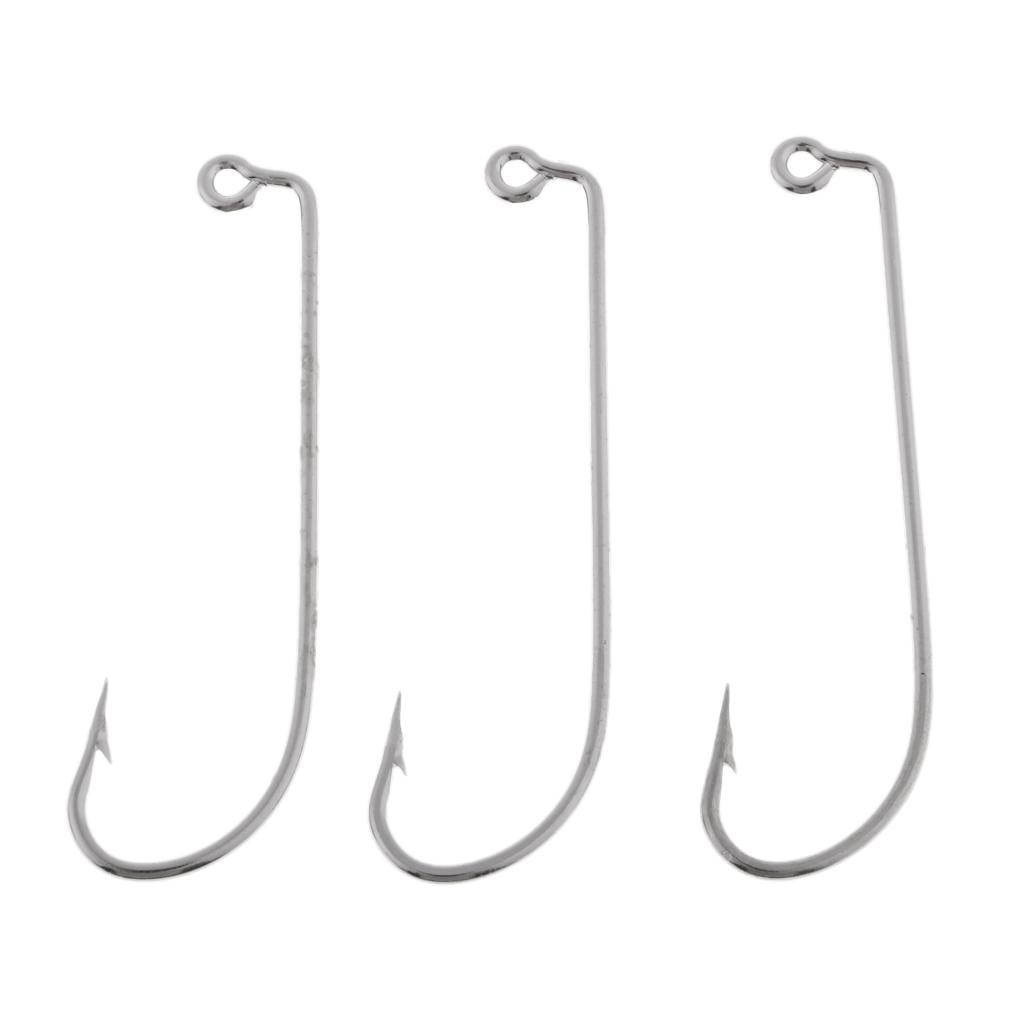 100pcs Worm Fishing Hooks High Carbon Steel Jig Hook Big Fish Fishhook 2