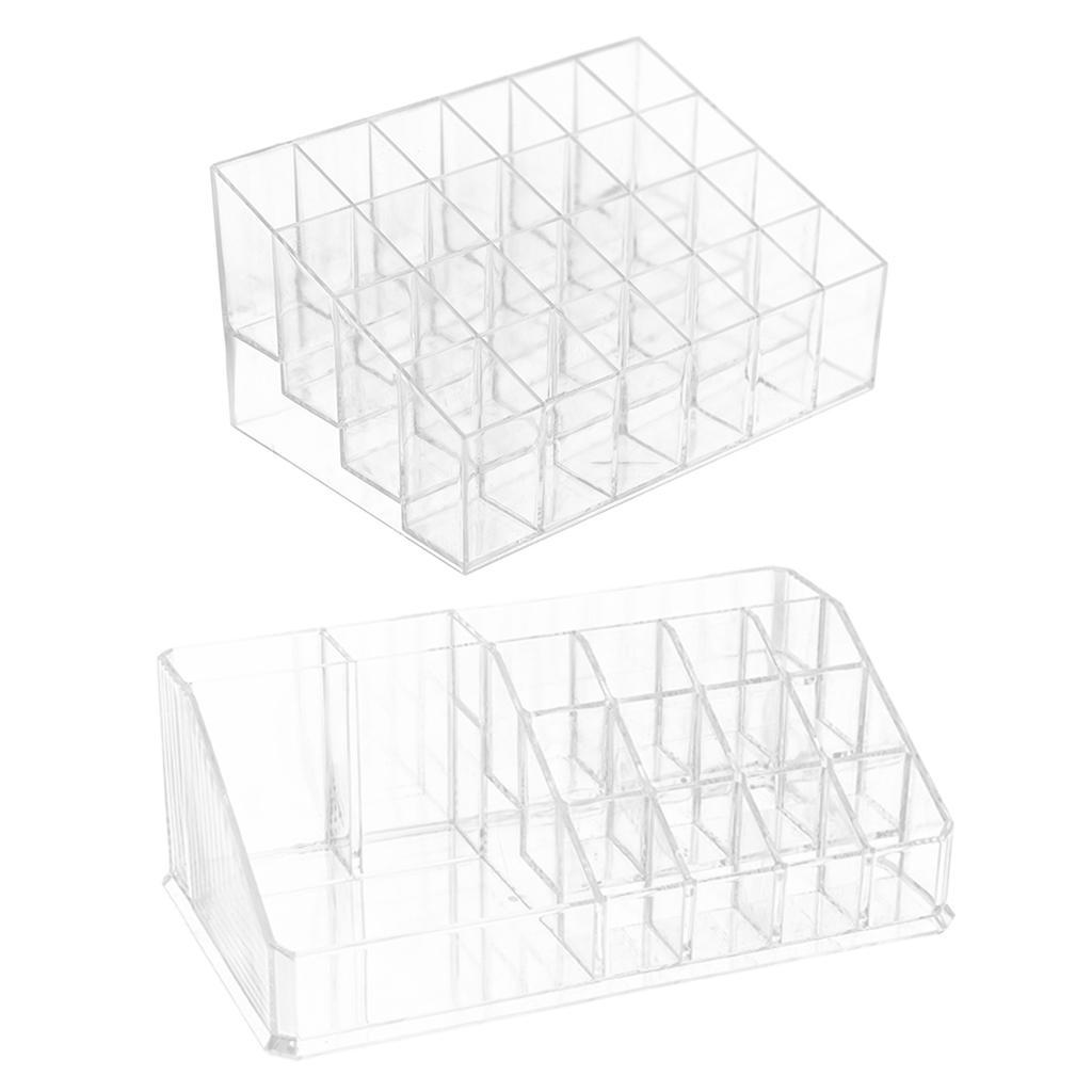 Acrylic Desk Lipstick Holder Display Cosmetic Organizer Makeup Case 16 Slots