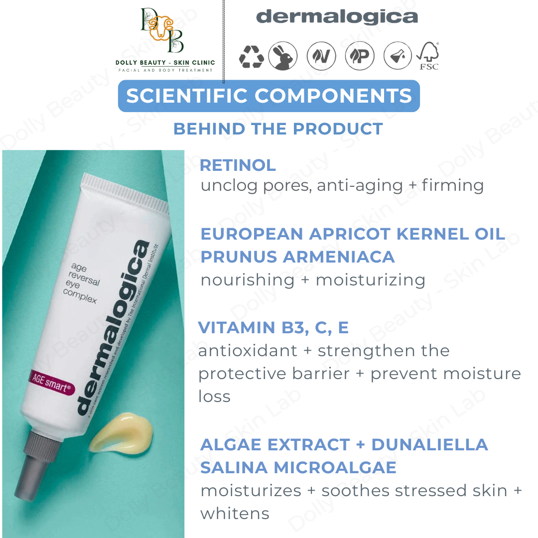 Kem mắt Age Reversal Eye Complex chứa Retinol giảm thiểu nếp nhăn & vết chân chim của Dermalogica - Dolly Beauty
