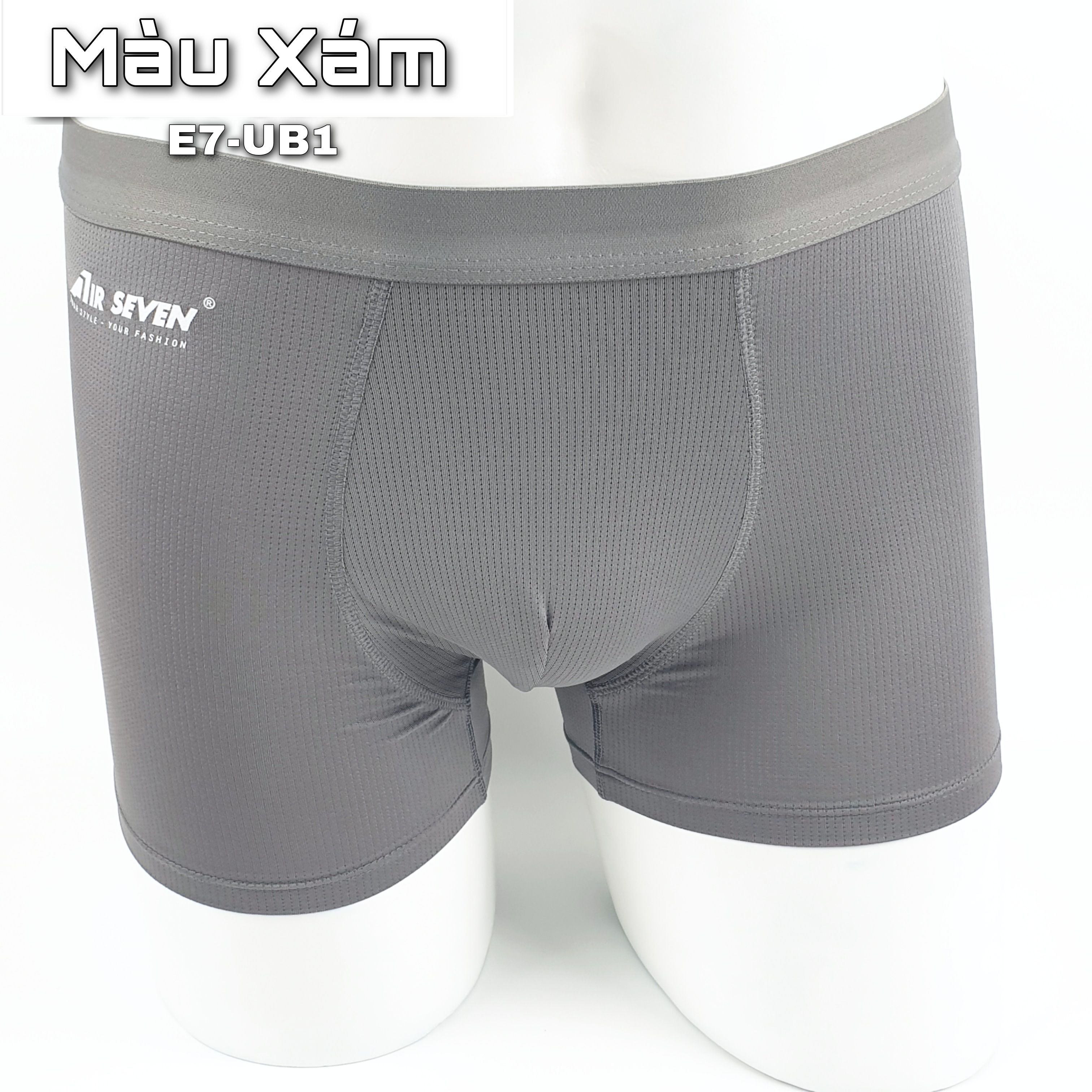 Quần lót nam Boxer thun co giãn 4 chiều, lưng thun nhỏ, công nghệ thoáng khí - màu Xám