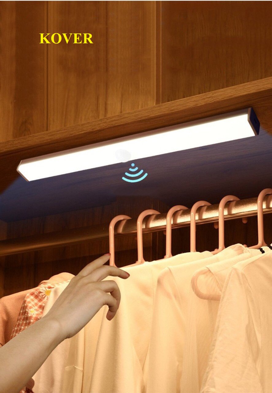 Đèn ngủ cảm ứng, đèn cảm biến KOVER gắn giường, cầu thang, toilet, tủ đồ, tự động bật/tắt ánh sáng ban đêm, sạc bằng USB tiện dụng