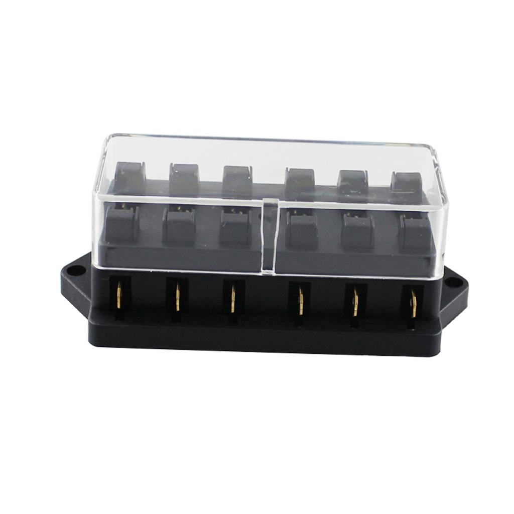 12V-24V Car 6 Way Circuit Standard Blade Fuse Box Holder Distribution Block