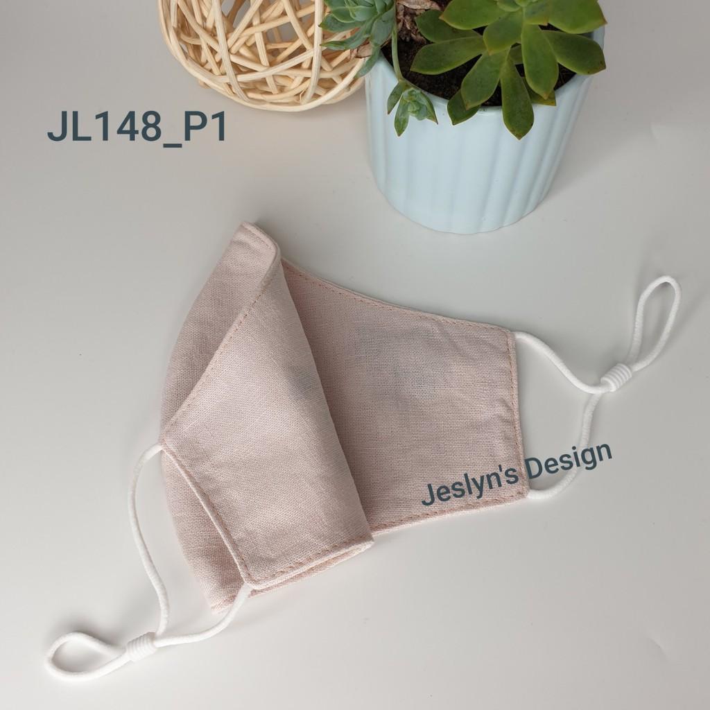 Khẩu trang thêu tay vải linen JL148