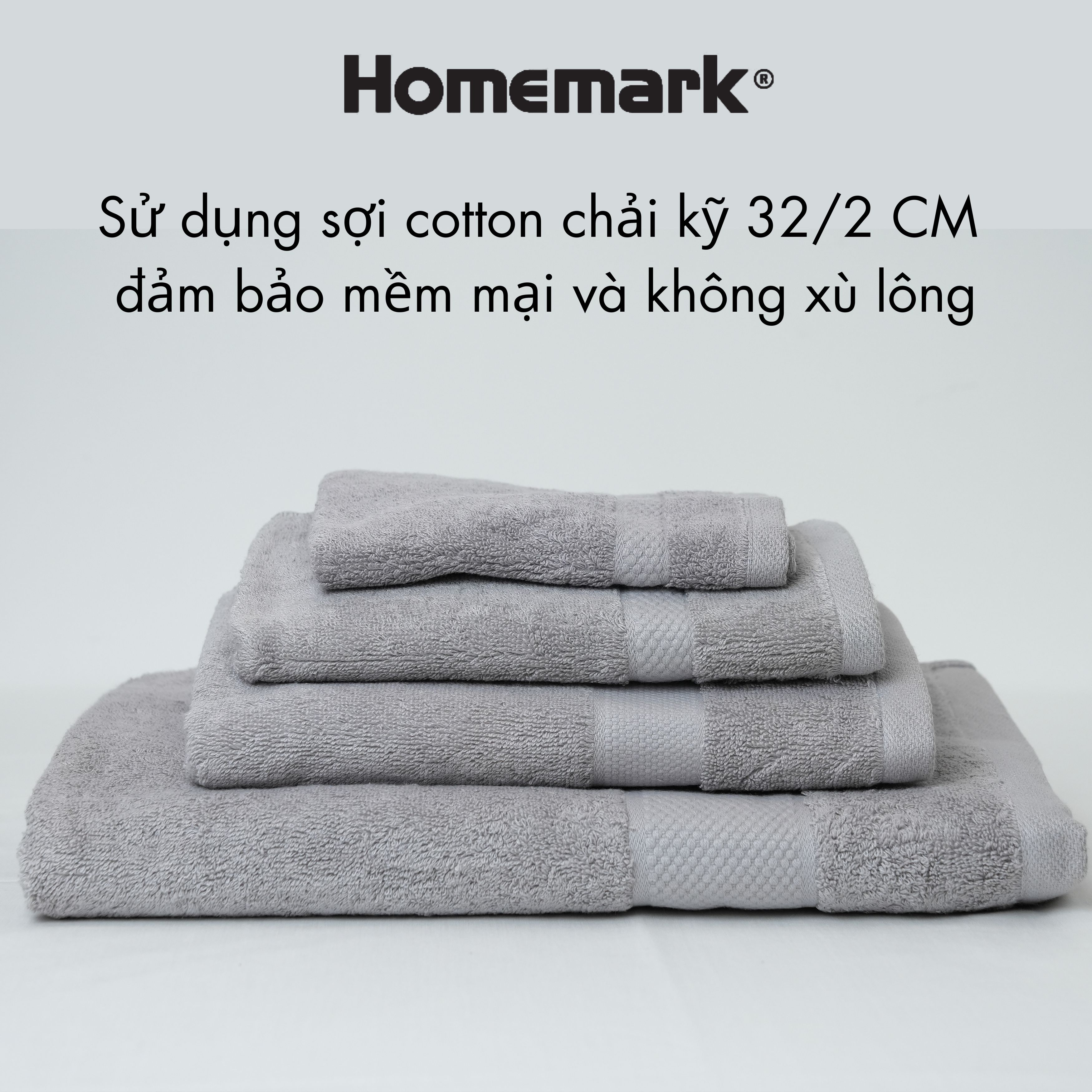 Khăn Tắm, Khăn Mặt Cotton Nguyên Chất Homemark Cao Cấp - Siêu Dày, Mềm Mại, Thấm Hút Tốt