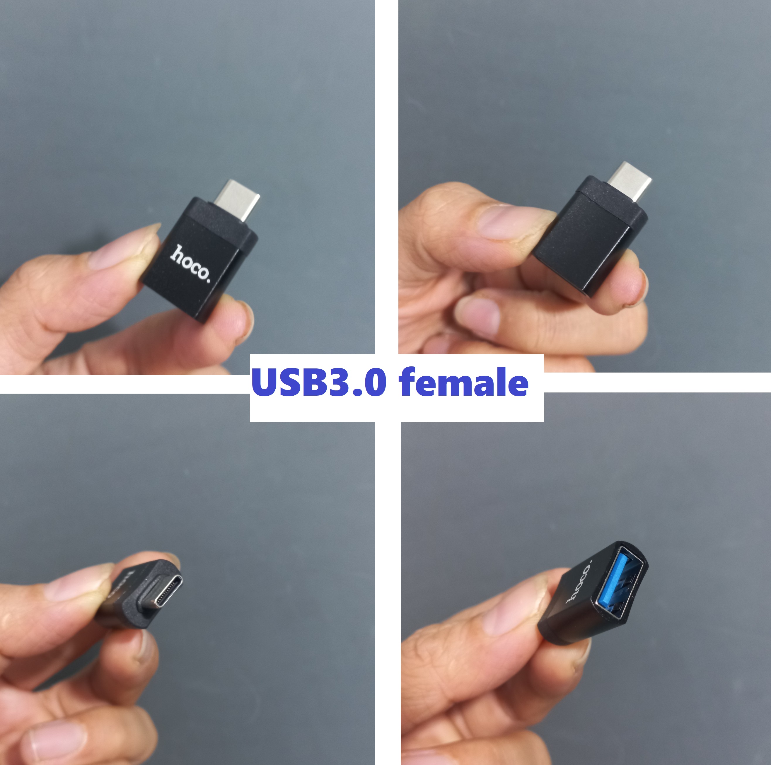 Đầu chuyển type C sang USB 3.0 / iP hỗ trợ OTG cho điện thoại tablet laptop hoco UA17 _ hàng chính hãng