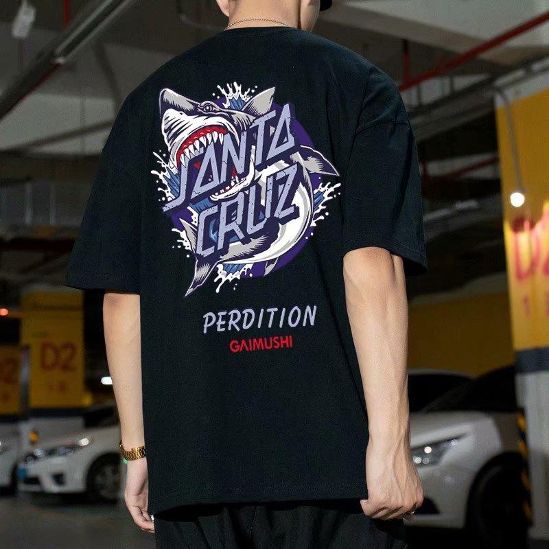 Áo Thun Tay Ngắn Dáng Rộng In Họa Tiết Hoạt Hình Thời Trang Cho Nam