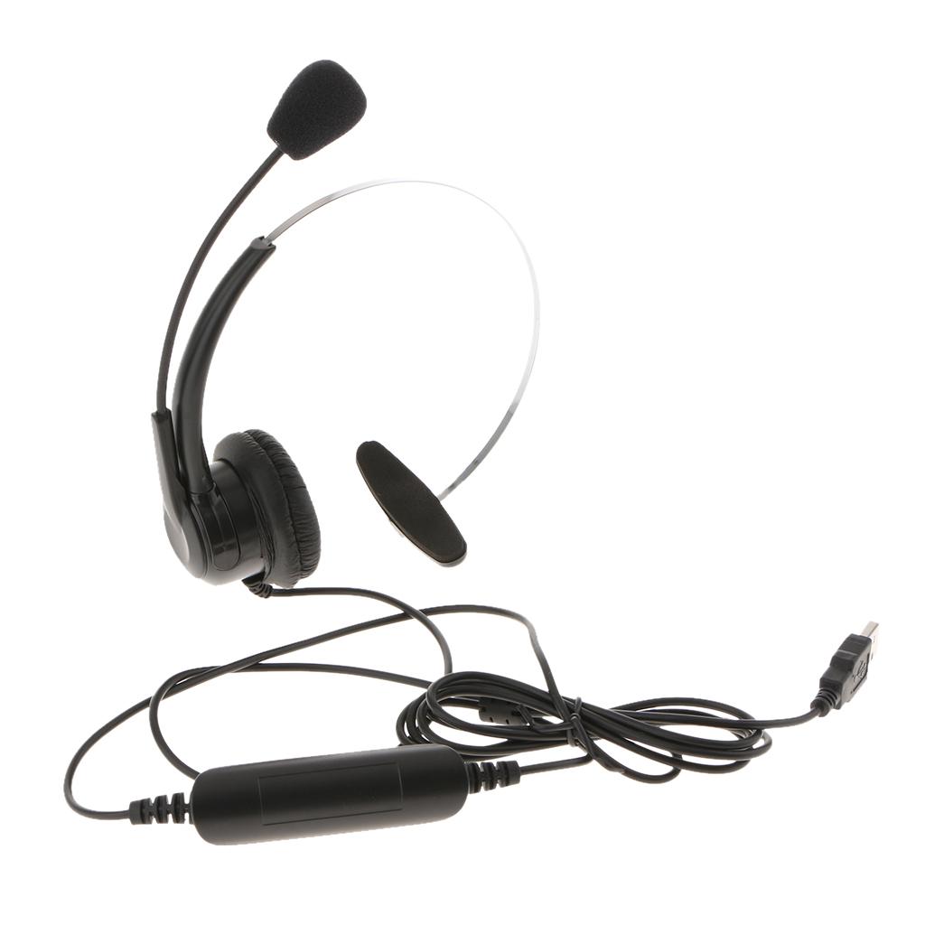 2 Pieces Call Center Monaural USB Headset