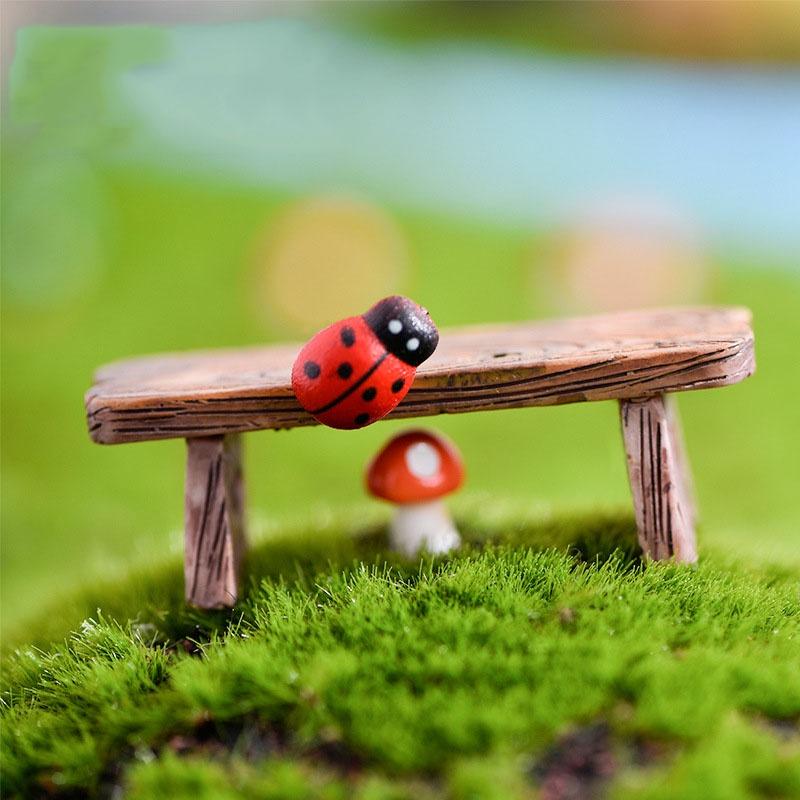 Tiểu cảnh mini ️ Mô hình ghế công viên trang trí tiểu cảnh, sen đá, bể terrarium