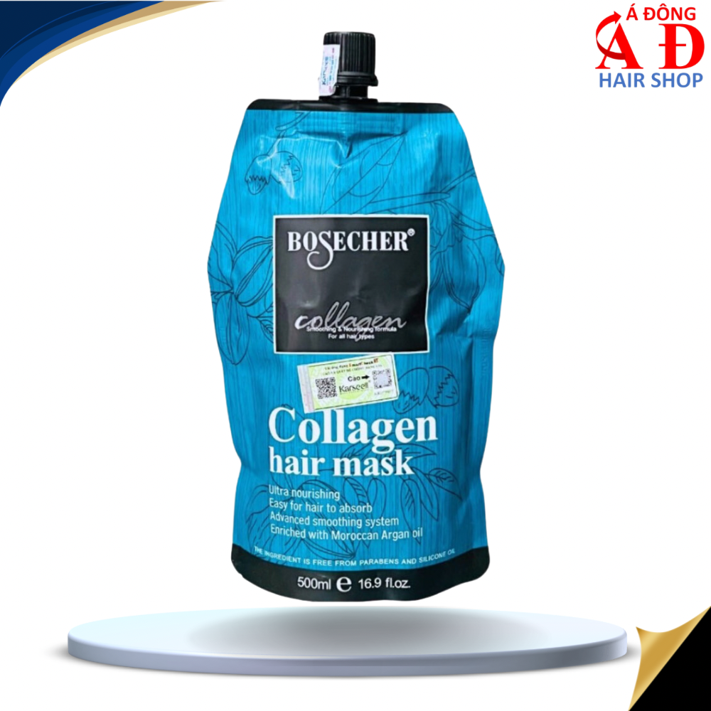 Dầu hấp ủ tóc Collagen BOSECHER Bamboo Charcoal Treatment (Phủ lụa siêu mượt) 500ml
