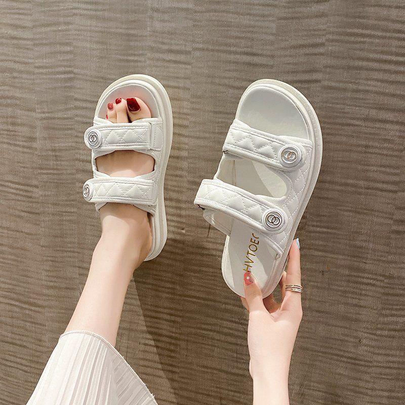 Dép quai ngang trấn trám khoá điều chỉnh đế bánh mì 3,5 cm siêu nhẹ- hottrend-zinzin868( lê OC