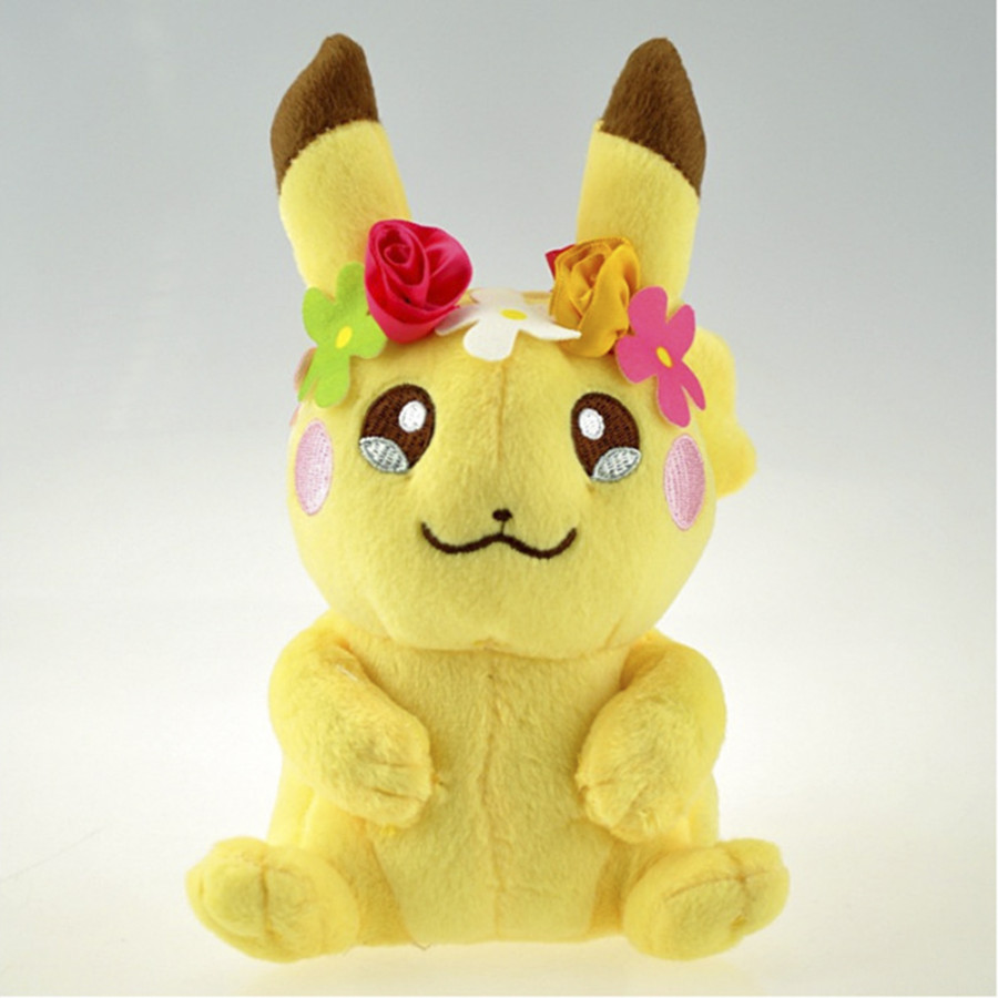 GẤU BÔNG POKEMON CHUỘT ĐIỆN PIKACHU BÉ GÁI ĐUÔI SẤM SÉT 20CM