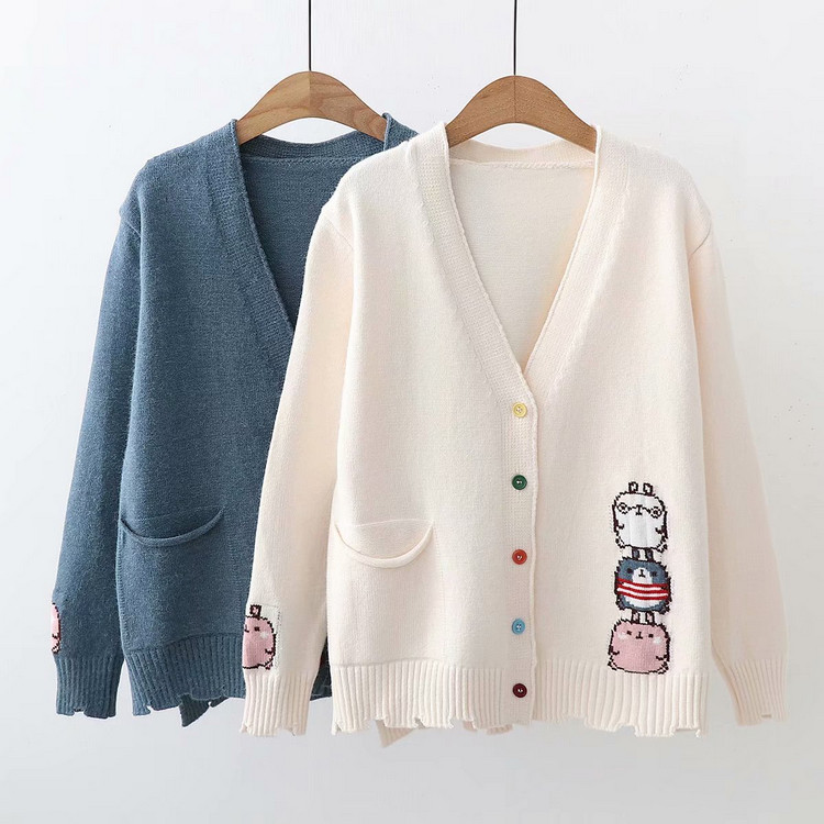 Áo Khoác Len Cardigan Họa Tiết Xinh 