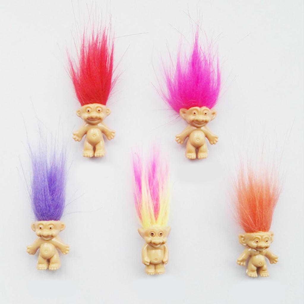 5 Miếng PVC May Mắn Troll Búp Bê An Toàn Đồ Chơi Ngộ Nghĩnh Cho Trẻ Em Bé Dự Tiệc Cung Cấp/Bánh Topper/Trang Trí