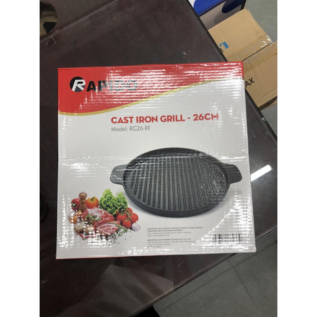 Chảo Nướng Gang Tròn Rapido RG24 / RG26 , hàng chính hãng, dùng được trên mọi loại bếp