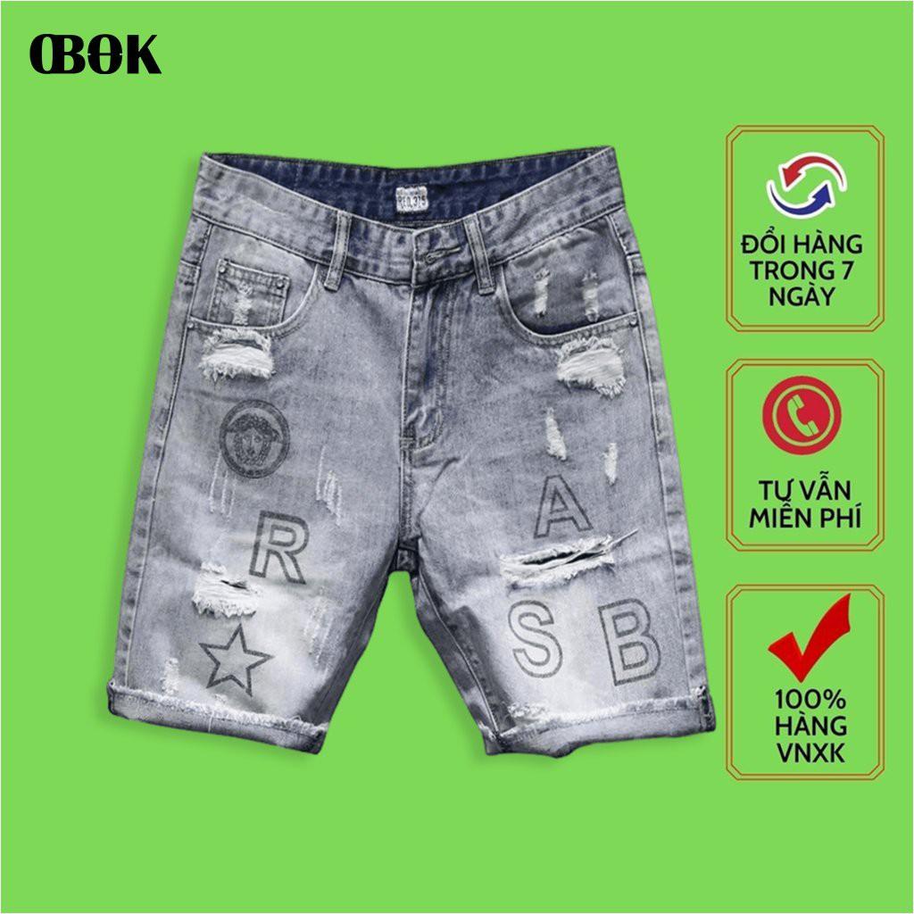 Quần Short Jean Nam, Quần Bò Ngố Nam Cao Cấp Mẫu Mới Siêu Đẹp OBOK Fashion QSN01