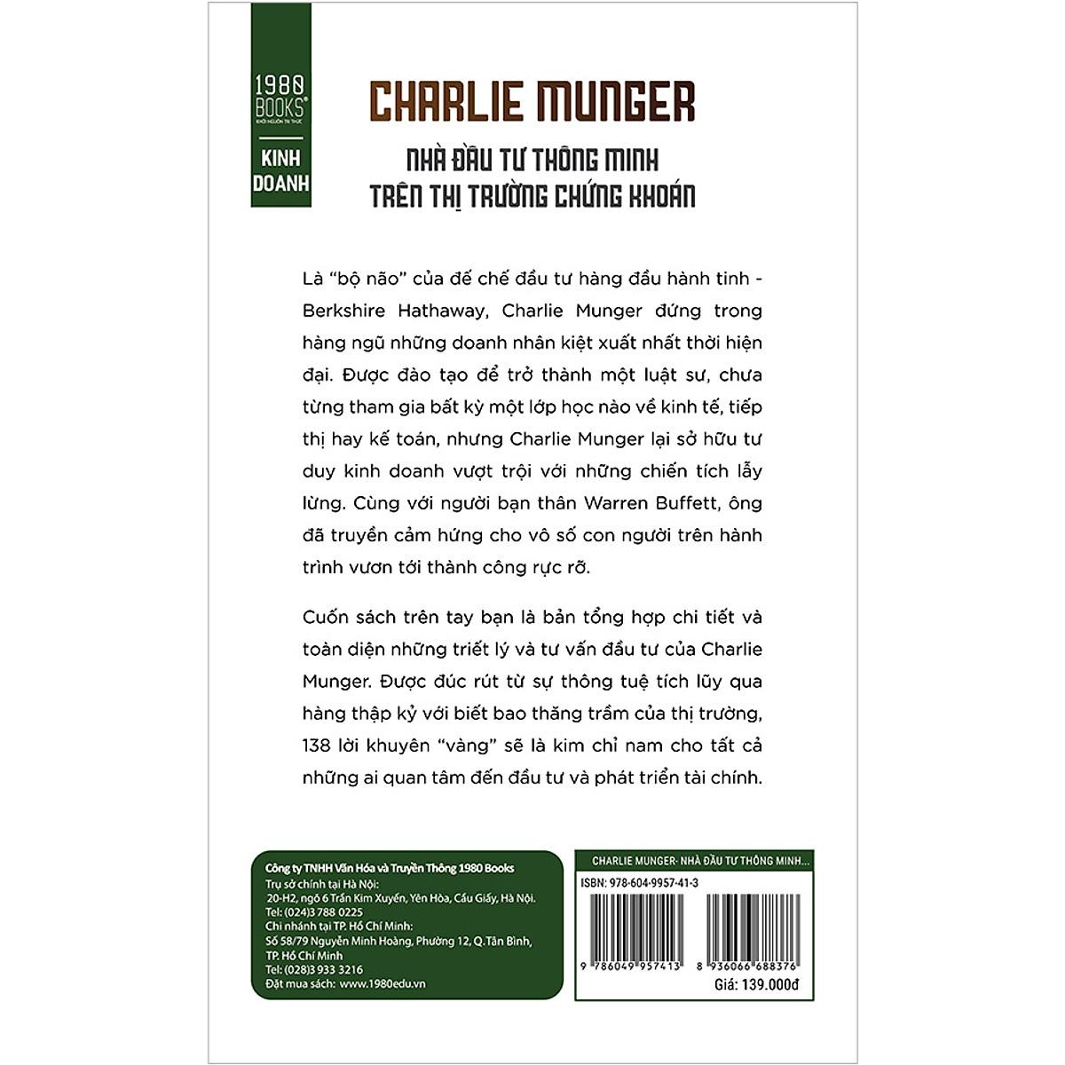 Charlie Munger – Nhà Đầu Tư Thông Minh Trên Thị Trường Chứng Khoán - Bản Quyền