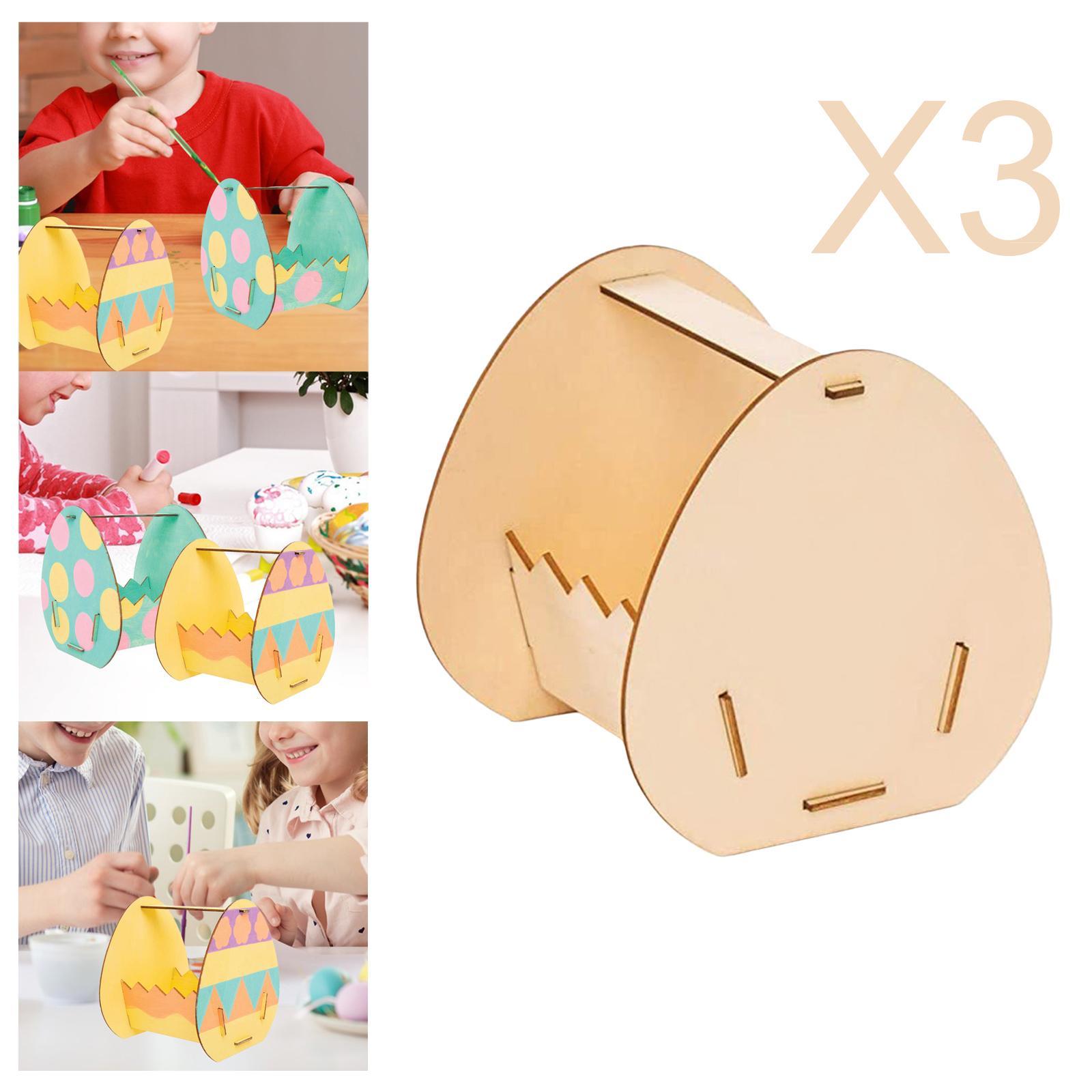 Unfinished Wooden Happy Easter Ornament Desk Tags Egg Shape Wood Slices Party Favor Wood Chips Crafts Handmade Decor Embellishments Drawing