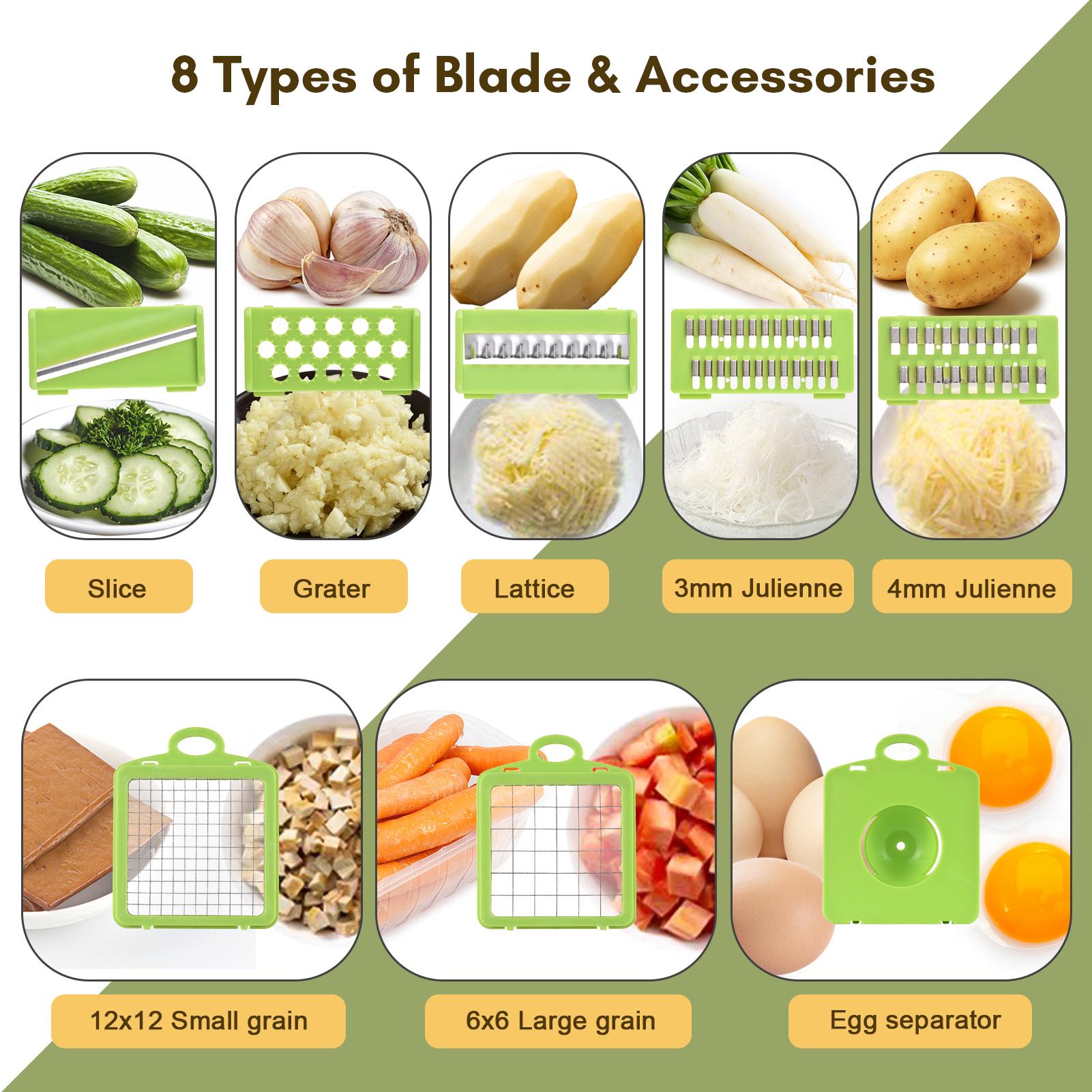 Vegetable Chopper Cutter Food Veggie Onion Chopper Kitchen Composite Tool Slicer Dicer Garlic Grinding Egg Seperator