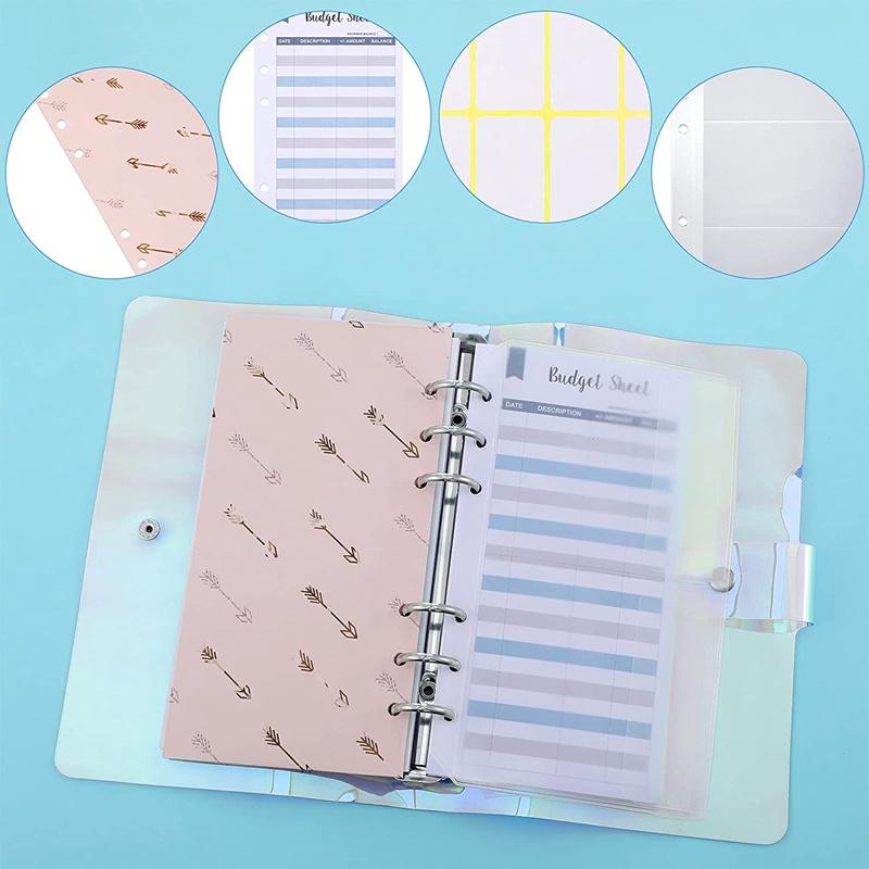 A6 PVC Notebook Binder Sleeve,Budget Money Envelope,Expense Budget Sheet for Daughters,Girlfriends,Mothers and Relatives