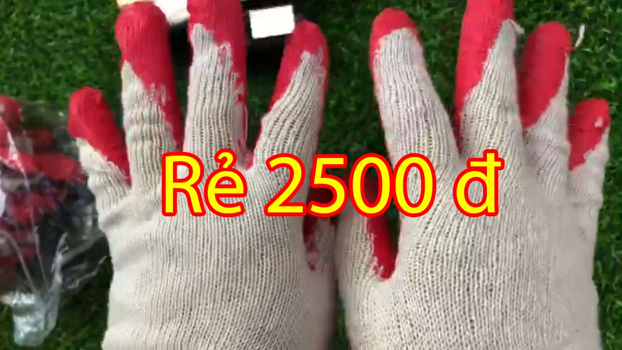 COMBO 20 đôi Găng tay bảo hộ lao động, Găng tay sợi cao su đỏ
