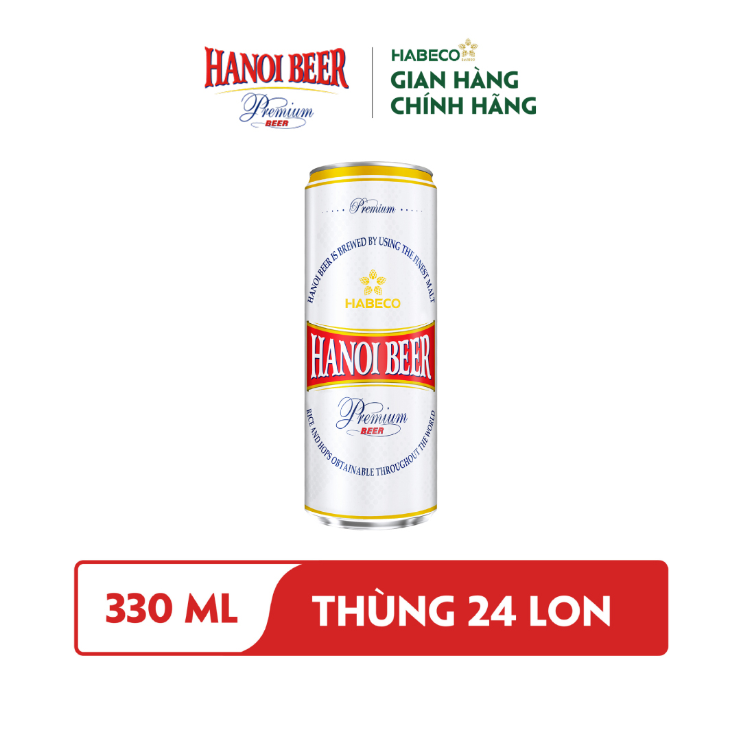 Combo 2 Thùng Bia Hanoi Premium - Thùng 24 lon 330ml