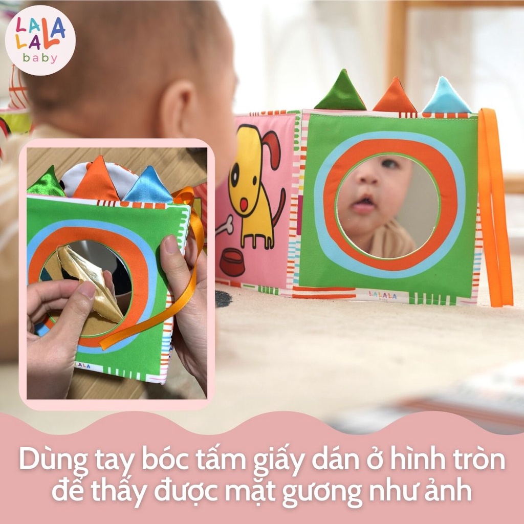 Sách Vải ZicZac Đa Tương Tác Kiêm Đồ Chơi Quây Cũi Kích Thích Thị Giác Cho Trẻ Sơ Sinh - Lalala Baby