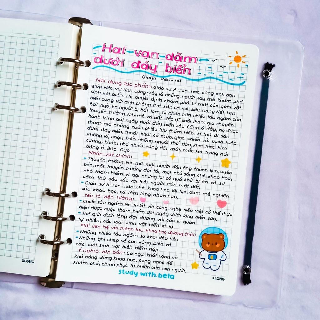 Sổ takenote Văn 7, sổ lò xo ghi chú văn 7, sổ còng đóng Binder làm sổ planner bullet journal - Takenotes Beta