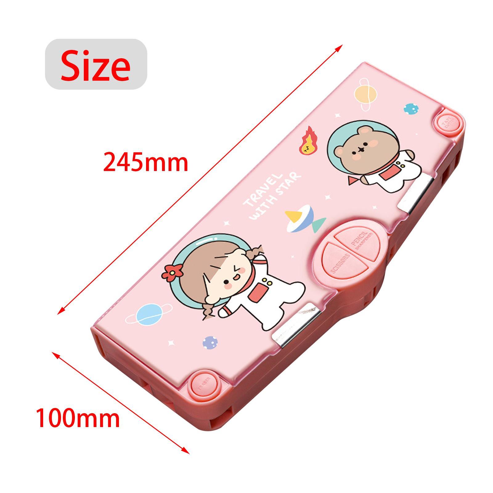 2 Pcs Cute Pencil Box Storage Box Container for Kid Middle School Boys Girls