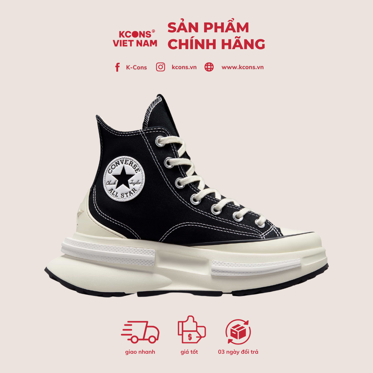 Giày Converse Run Star LEGACY CX Black Cổ Cao A00869C