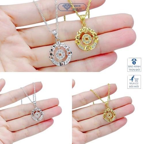 Dây chuyền nữ mặt kim tiền bạc thật mạ vàng tài lộc, Anchi jewelry