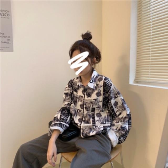 ÁO SƠ MI FORM RỘNG , OVERSIZE TRẮNG ĐEN