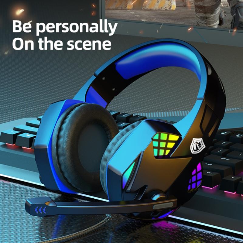 Âm Thanh Vòm Tai Nghe Tai Nghe Stereo Với Chống Ồn Ánh Sáng RGB Tương Thích Với PC Máy Tính Laptop HX6A