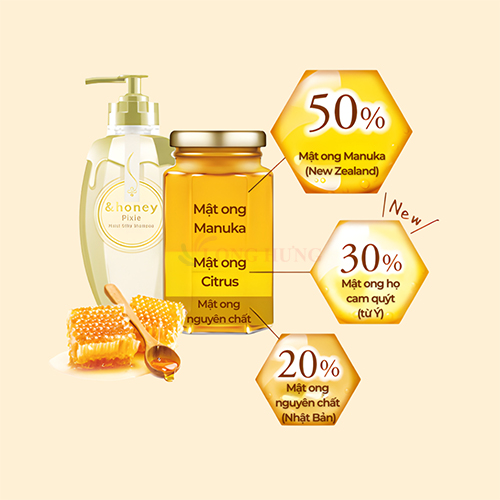 Dầu gội dưỡng tóc mềm mượt &amp;Honey Pixie Moist Silky Shampoo (440ml) - Hàng chính hãng