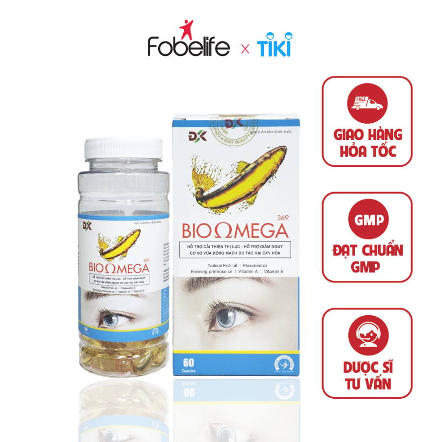 Viên Uống Dầu Cá Giảm Khô Mắt Cải Thiện Thị Lực Bio Omega 369 ( Hộp 60 viên )