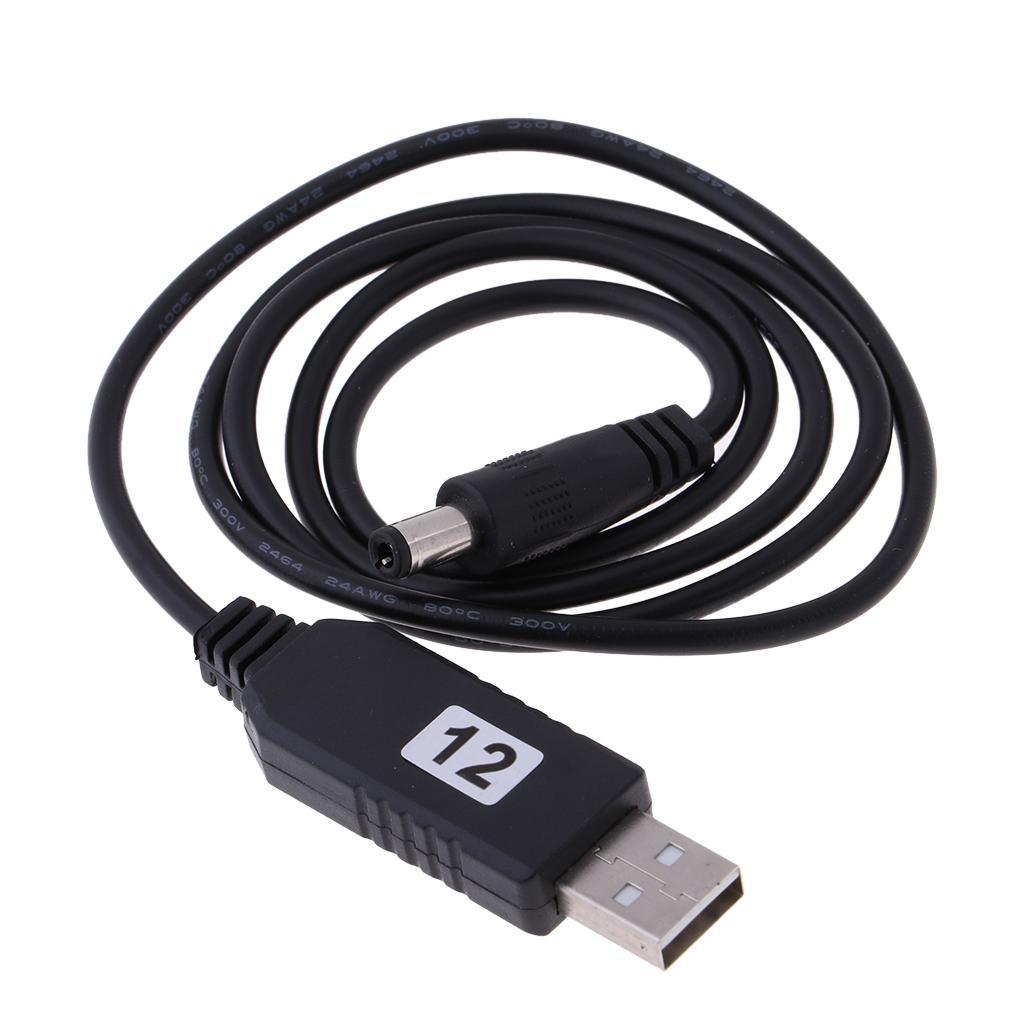 USB DC 5V To 12V 5 . 5mm x 2 . 1mm DC Barrel Male Connector Power Cable