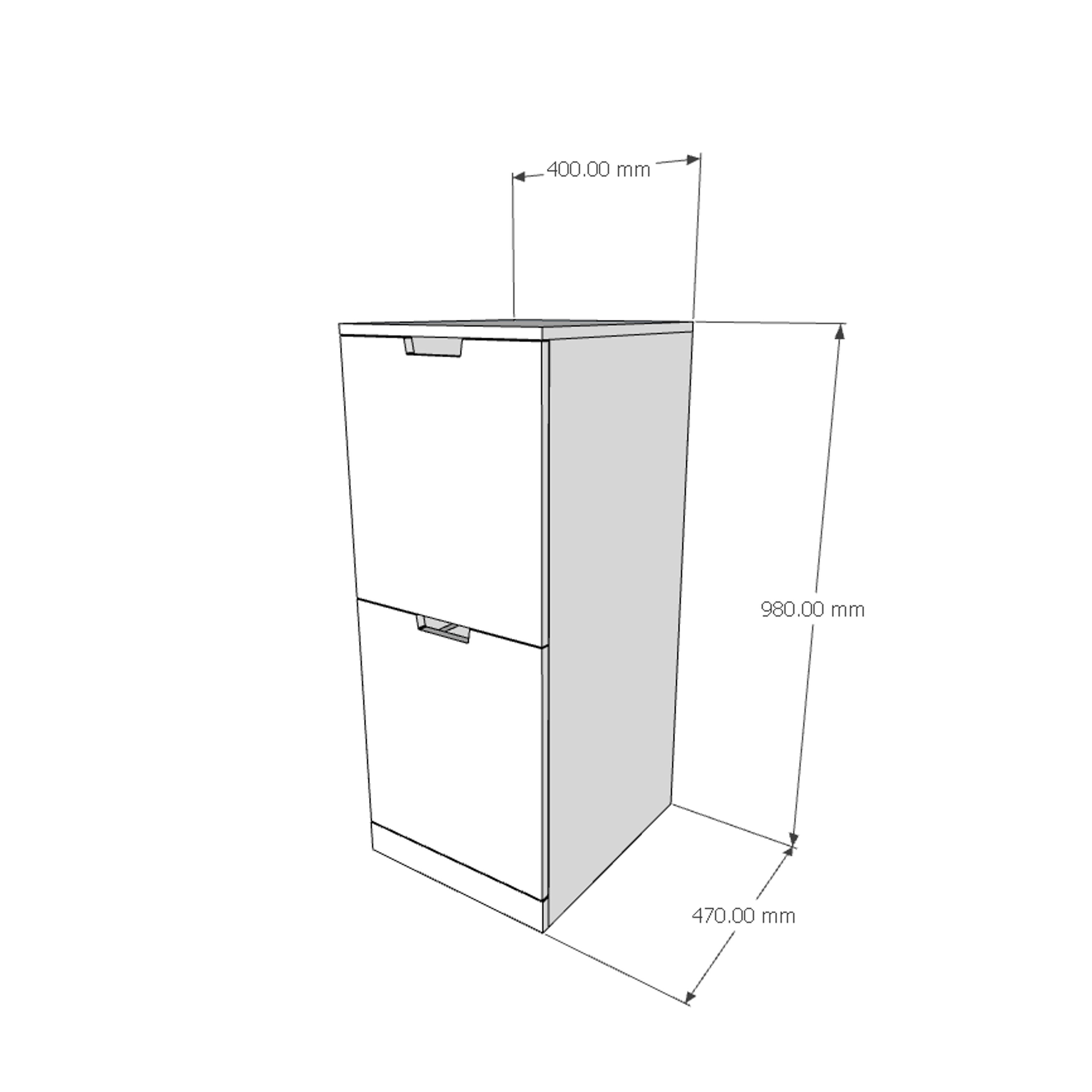 [Happy Home Furniture] SCANDINA, Tủ đựng đồ 2 ngăn kéo, 40cm x 47cm x 98cm ( DxRxC), THK_099