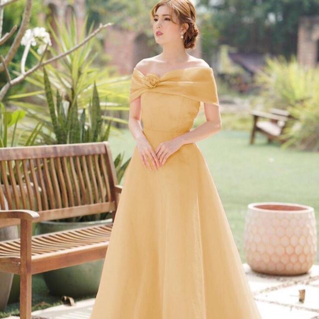 Đầm Maxi xoè bẹt vai kết hoa nổi SANG TRỌNG -MS30Y- Size M/L đến 57kgMM MM