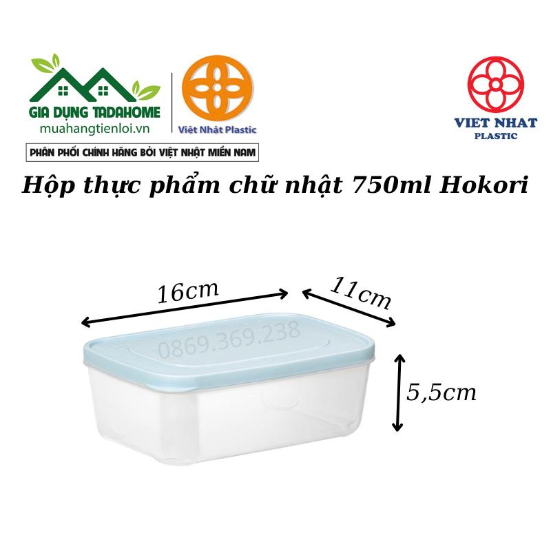 BỘ 3 HỘP THỰC PHẨM CHỮ NHẬT NẮP MỀM KÍN HƠI 750 VIỆT NHẬT HOKORI 6533 - TADAHOME