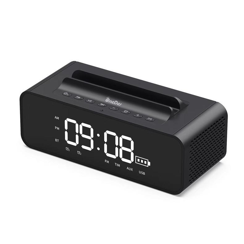 Phong Cách Mới Nhất Magic V06 Âm Thanh Bluetooth Không Dây Giá Đỡ Điện Thoại Gương LED Đồng Hồ Báo Thức Chất Lượng Âm Thanh HiFi Đôi Loa Loa