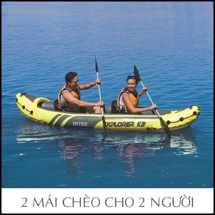 Thuyền kayak bơm hơi EXPLORER 2 người INTEXX . Thuyền đôi dã ngoại du lịch cao cấp