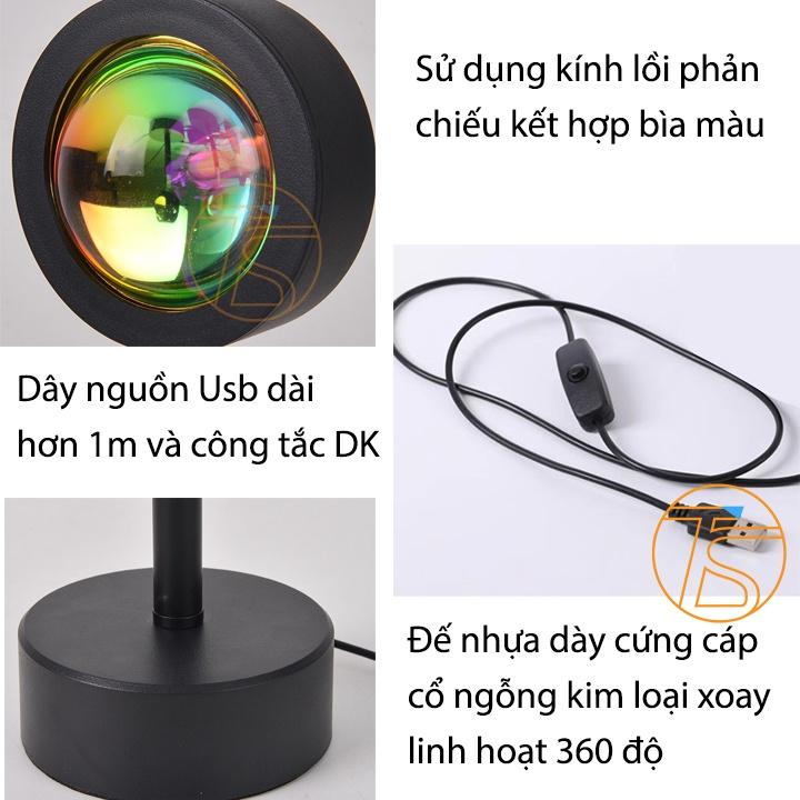 Đèn Chiếu Tạo Hiệu Ứng Hoàng Hôn, Cầu Vồng, Mặt Trời - Đèn Led Trang Trí Chụp Hình Sống Ảo, Livestream, Quay Tiktok