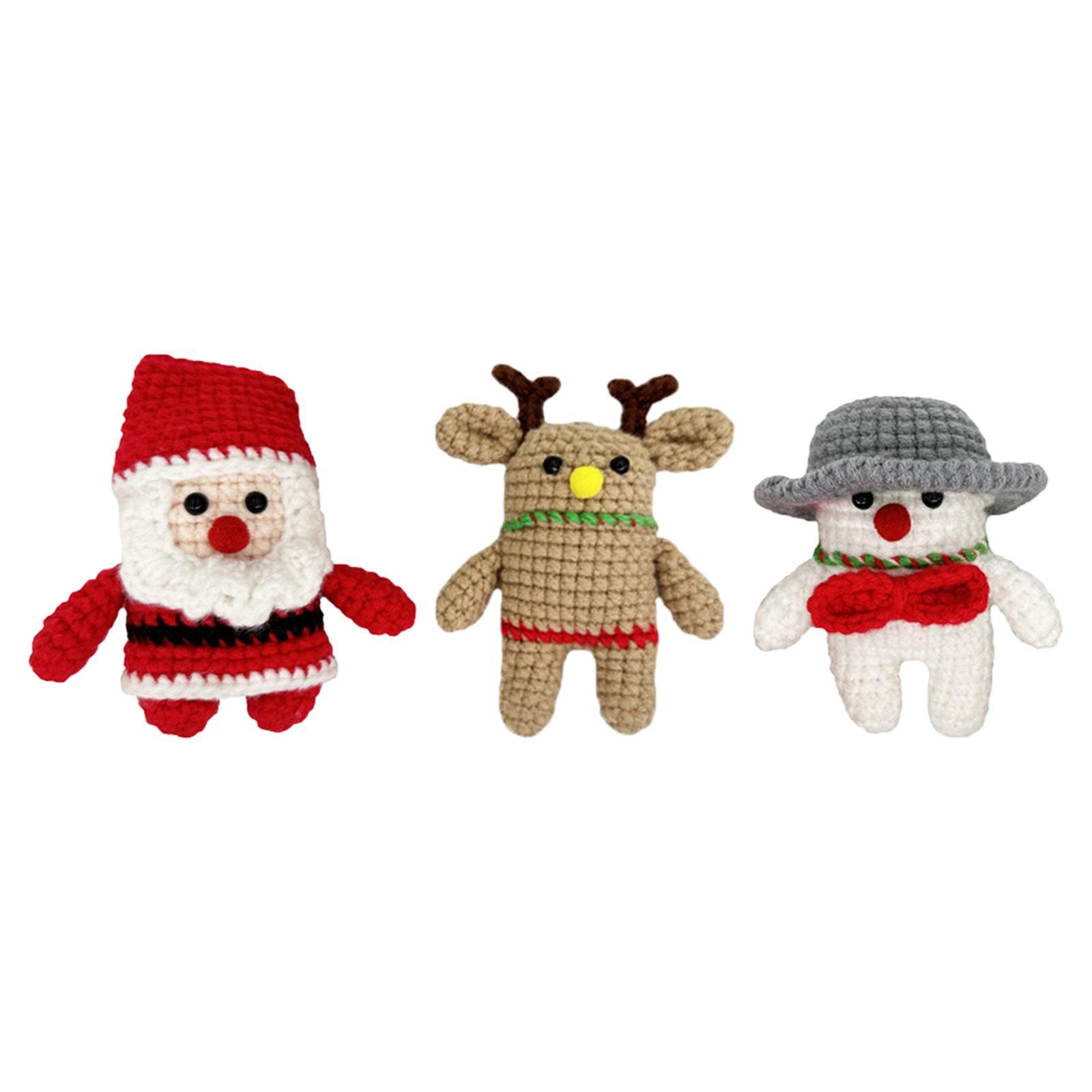 Doll Crochet Materials Set Christmas Doll Crochet  Deer Toy Party Cute Practical Crafts DIY Crochet Doll Set for Kids Teens